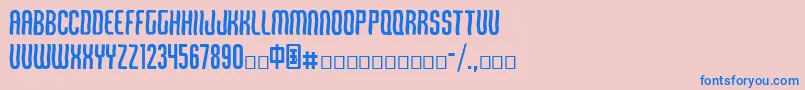 フォントQirof – ピンクの背景に青い文字