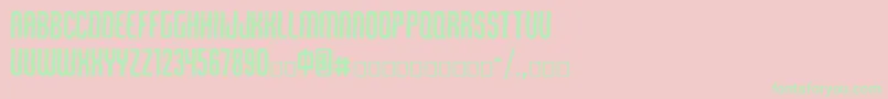 フォントQirof – ピンクの背景に緑の文字