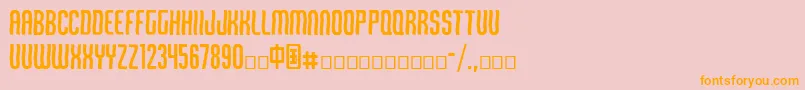 フォントQirof – オレンジの文字がピンクの背景にあります。