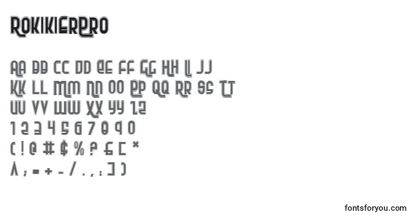 Шрифт RokikierPro – алфавит, цифры, специальные символы