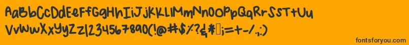 Angelinahandwriting Font – Black Fonts on Orange Background