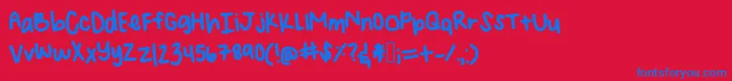 Angelinahandwriting Font – Blue Fonts on Red Background