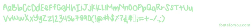 フォントAngelinahandwriting – 緑のフォント