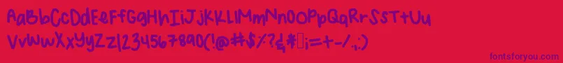 fuente Angelinahandwriting – Fuentes Moradas Sobre Fondo Rojo