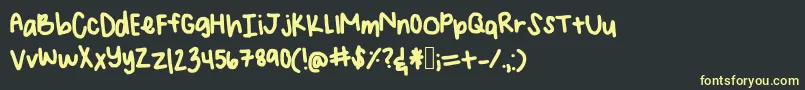 Angelinahandwriting Font – Yellow Fonts on Black Background