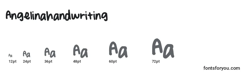 Размеры шрифта Angelinahandwriting