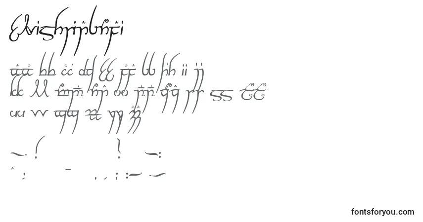 A fonte ElvishRingNfi (32855) – alfabeto, números, caracteres especiais