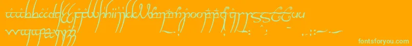 ElvishRingNfi Font – Green Fonts on Orange Background