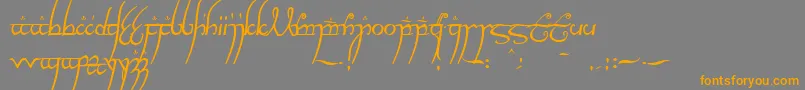 ElvishRingNfi-Schriftart – Orangefarbene Schriften auf grauem Hintergrund