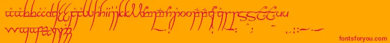 ElvishRingNfi-Schriftart – Rote Schriften auf orangefarbenem Hintergrund