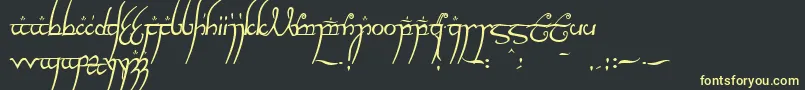 ElvishRingNfiフォントについての詳細 フォントElvishRingNfi – 黒い背景に黄色の文字
