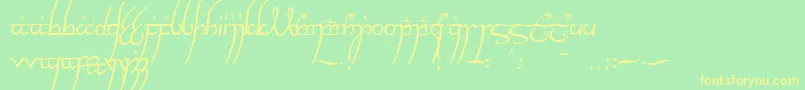 ElvishRingNfi Font – Yellow Fonts on Green Background