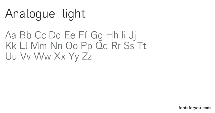Шрифт Analogue45light – алфавит, цифры, специальные символы