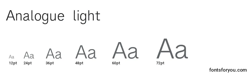 Размеры шрифта Analogue45light