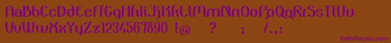 ZuiderPostduifDemo-fontti – violetit fontit ruskealla taustalla