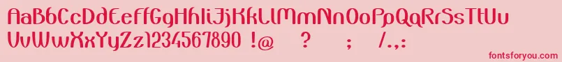 ZuiderPostduifDemo-Schriftart – Rote Schriften auf rosa Hintergrund