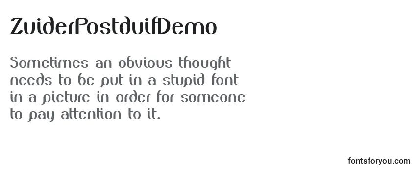 Review of the ZuiderPostduifDemo Font