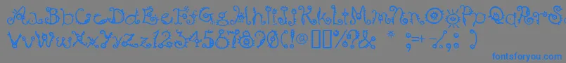 Bsurp ffy-Schriftart – Blaue Schriften auf grauem Hintergrund