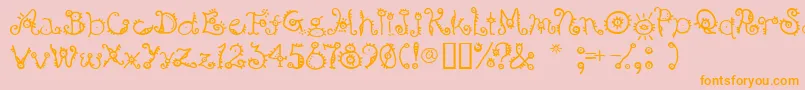 Bsurp ffy-Schriftart – Orangefarbene Schriften auf rosa Hintergrund