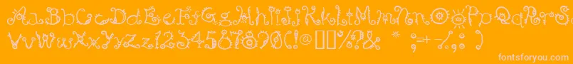 Bsurp ffy-Schriftart – Rosa Schriften auf orangefarbenem Hintergrund
