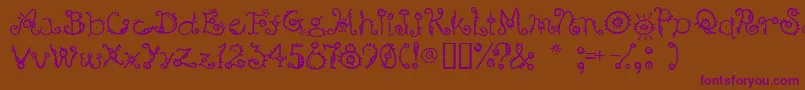 Bsurp ffy Font – Purple Fonts on Brown Background