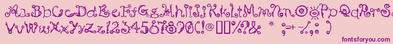 Weitere Informationen zur Bsurp ffy-Schriftart Bsurp ffy-Schriftart – Violette Schriften auf rosa Hintergrund