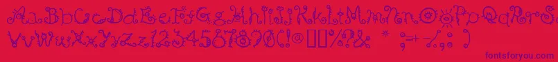 Bsurp ffy-Schriftart – Violette Schriften auf rotem Hintergrund