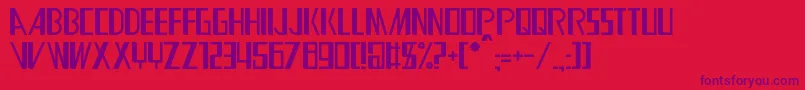 BdEquipment Font – Purple Fonts on Red Background