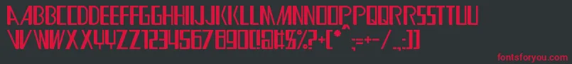BdEquipment Font – Red Fonts on Black Background
