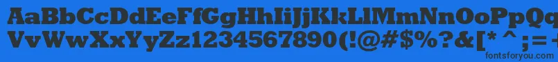 Rodeoxbc Font – Black Fonts on Blue Background