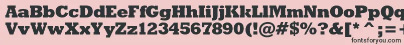 フォントRodeoxbc – ピンクの背景に黒い文字