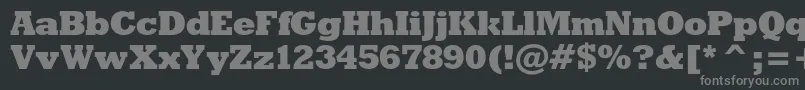 フォントRodeoxbc – 黒い背景に灰色の文字