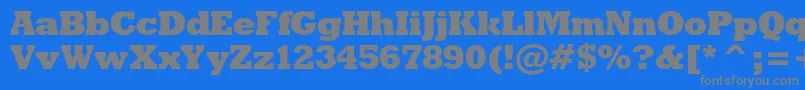 Rodeoxbc Font – Gray Fonts on Blue Background