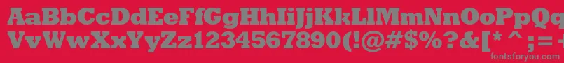 Rodeoxbc-Schriftart – Graue Schriften auf rotem Hintergrund