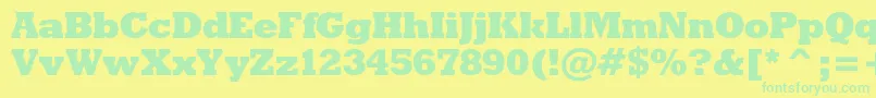 Rodeoxbc Font – Green Fonts on Yellow Background