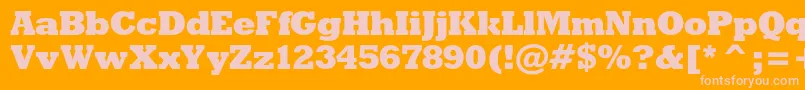 Rodeoxbc-Schriftart – Rosa Schriften auf orangefarbenem Hintergrund