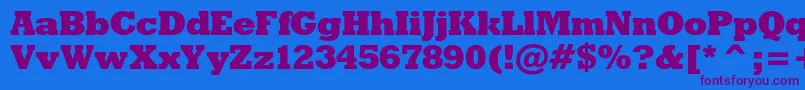 Rodeoxbc-Schriftart – Violette Schriften auf blauem Hintergrund