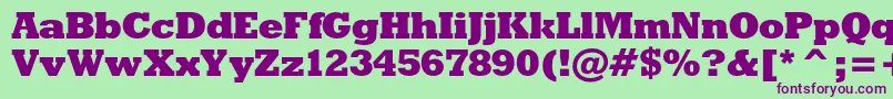 Rodeoxbc Font – Purple Fonts on Green Background