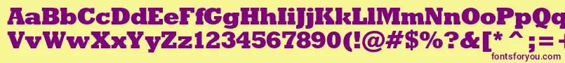 Rodeoxbc-Schriftart – Violette Schriften auf gelbem Hintergrund