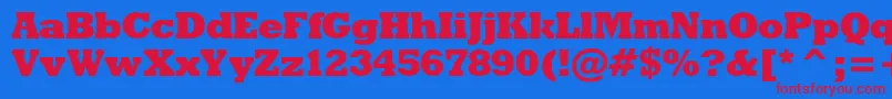 Шрифт Rodeoxbc – красные шрифты на синем фоне