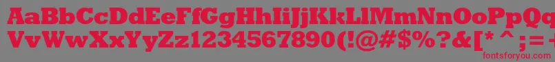 フォントRodeoxbc – 赤い文字の灰色の背景