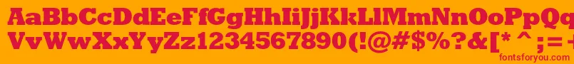 Rodeoxbc Font – Red Fonts on Orange Background