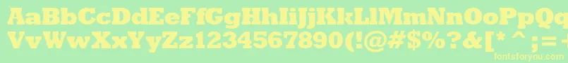 Шрифт Rodeoxbc – жёлтые шрифты на зелёном фоне