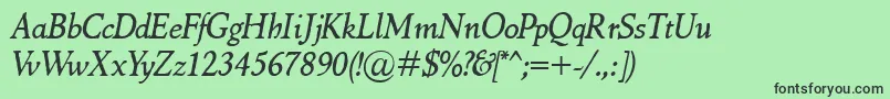 MarcoPoloItalic Font – Black Fonts on Green Background