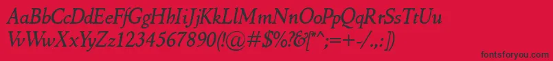 MarcoPoloItalic Font – Black Fonts on Red Background