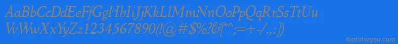 フォントMarcoPoloItalic – 青い背景に灰色の文字