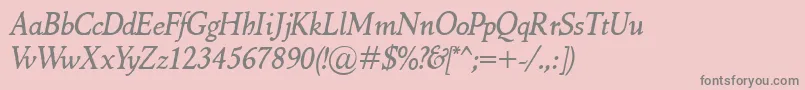 MarcoPoloItalic Font – Gray Fonts on Pink Background