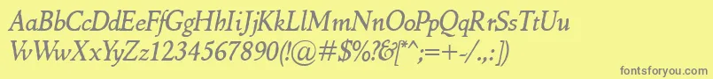 MarcoPoloItalic Font – Gray Fonts on Yellow Background