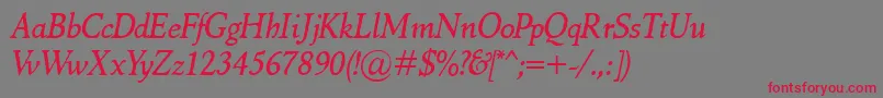 MarcoPoloItalic Font – Red Fonts on Gray Background