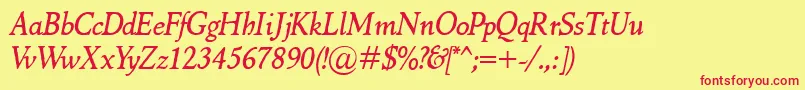 fuente MarcoPoloItalic – Fuentes Rojas Sobre Fondo Amarillo
